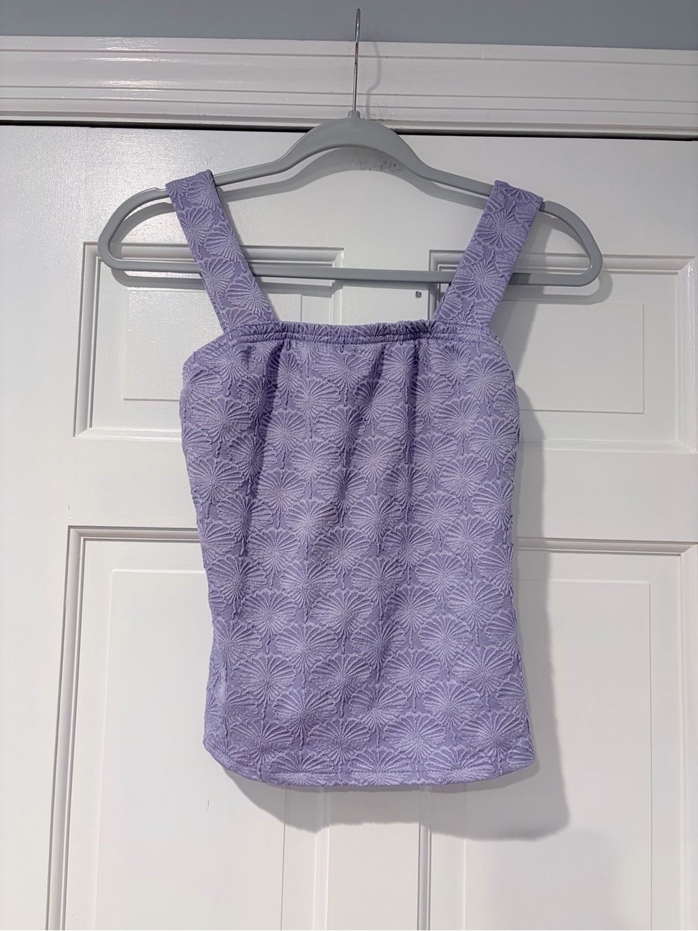 Lavender Textured Square-Neck Tank Top - Women Medium